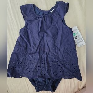 Carters Navy Eyelet Baby Dress 6months